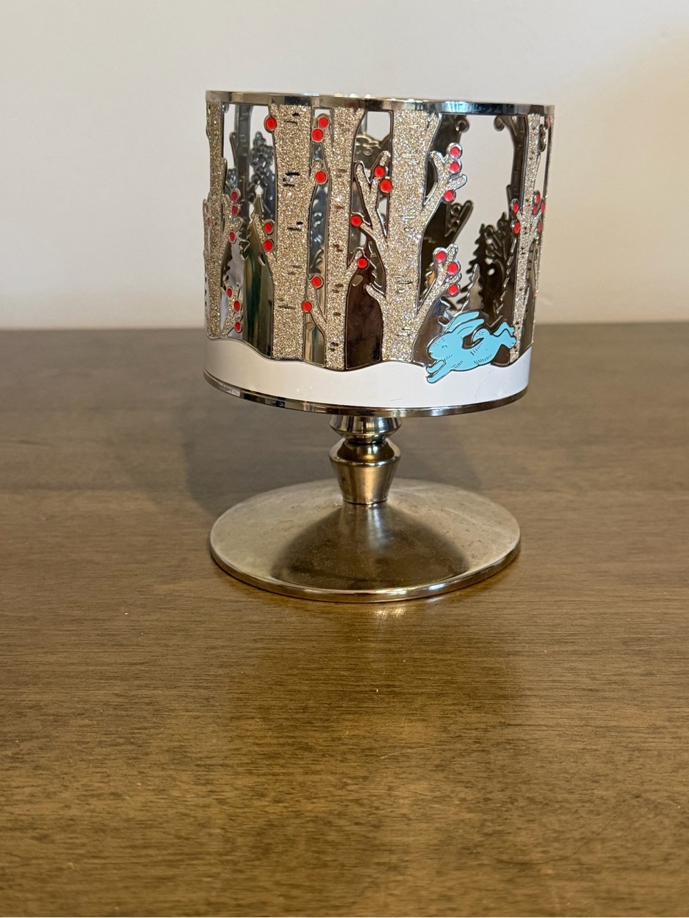 Bath & Body Work 3 Wick Candle Holder Sleeve Pedestal Fox deer owl rabbit winter